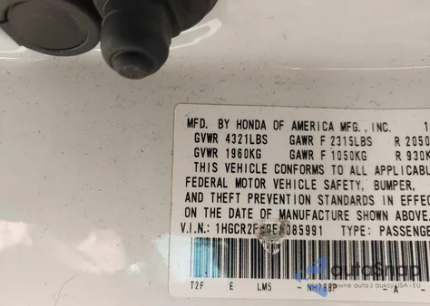 2014 Honda Accord Sport z USA, uszkodzony, nr VIN 1HGCR2F59EA085991